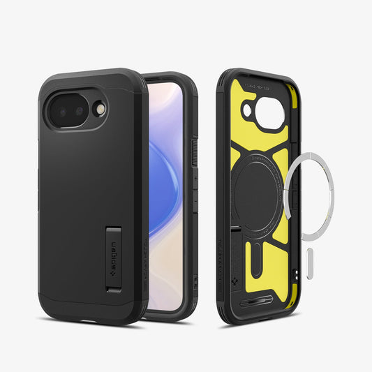 ACS11280 - Pixel 10a Tough Armor (Mag Fit) in Black showing the back, front and inside