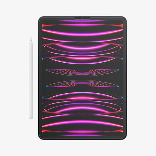 AGL02761 - iPad Pro 11" Screen Protector Paper Touch EZ Fit showing the front with pencil next to device