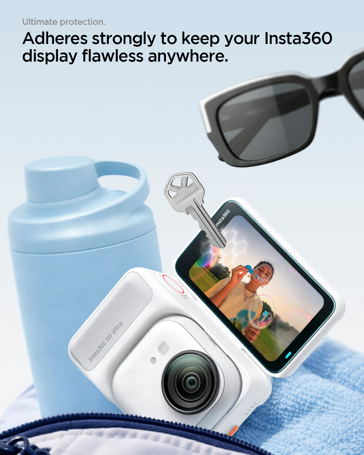 AGL11171 - Insta360 Go Ultra Glas.tR SLIM showing ultimate protection.
