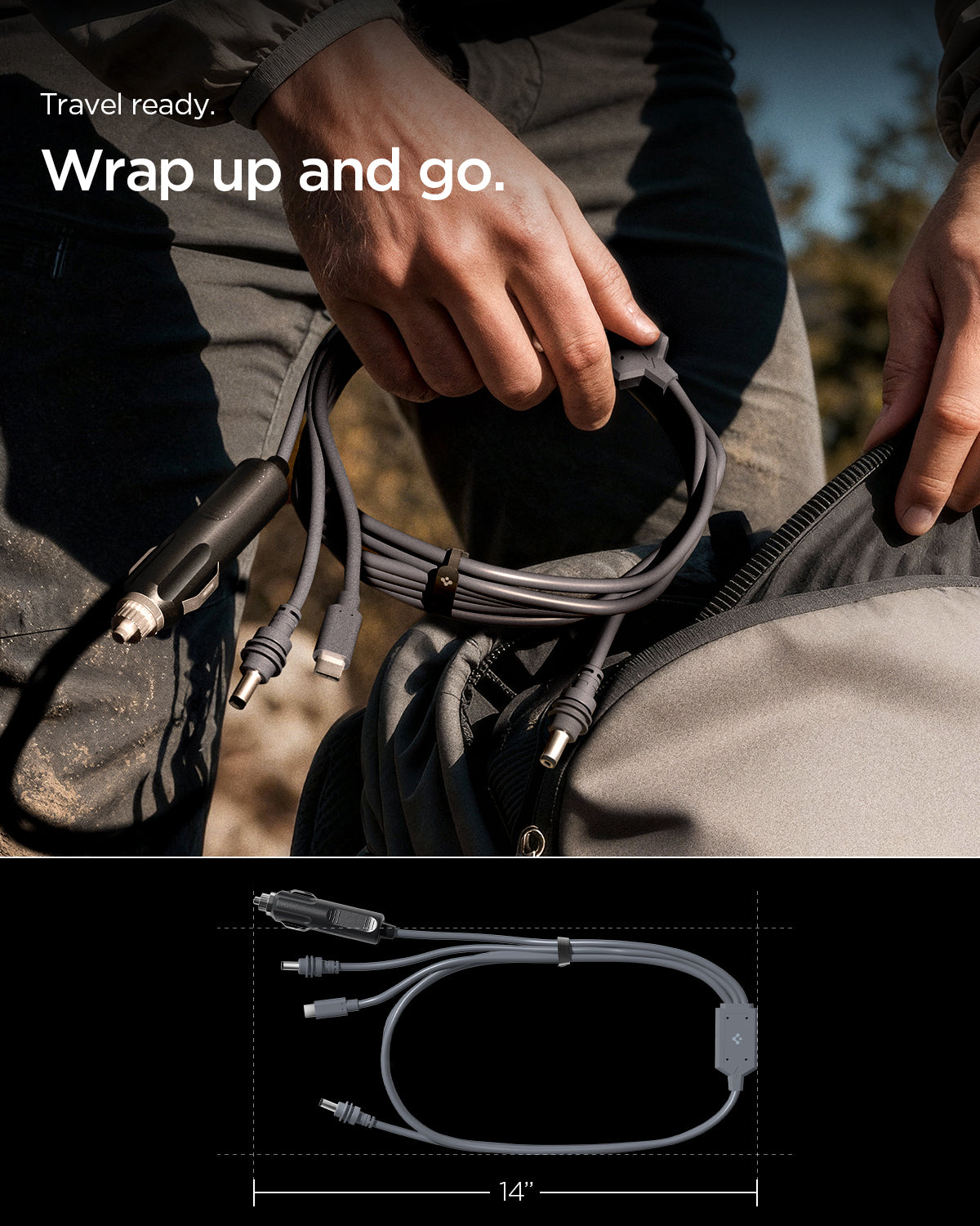 ACA09846 - Starlink Mini 3 in 1 Cable | STL213-10 showing wrap up and go