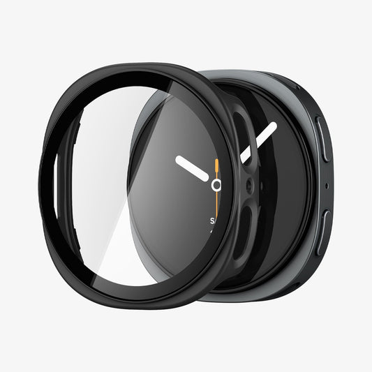 ACS11597 - Galaxy Watch 9 (40mm) Thin Fit 360 showing the case and screen protector separated in a close-up exploded view