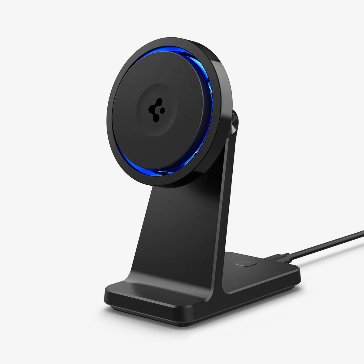 ACH07976 - OneTap Phone Stand S310WC (MagFit) in Black showing the front, partial side and bottom