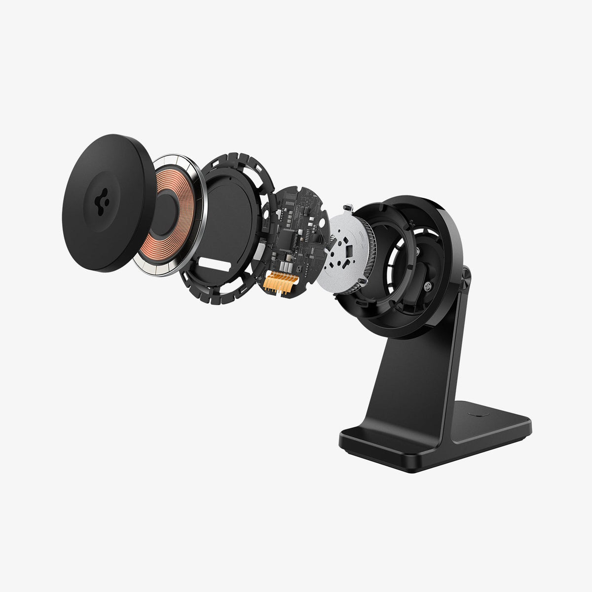 ACH07976 - OneTap Phone Stand S310WC (MagFit) in Black showing parts of the stand detached