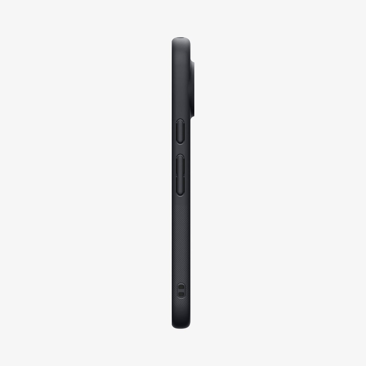 ACS11455 - Pixel 11 Pro XL Nano Pop (Mag Fit) Black Sesame side profile showing responsive button covers, textured side grips, and integrated strap hole.