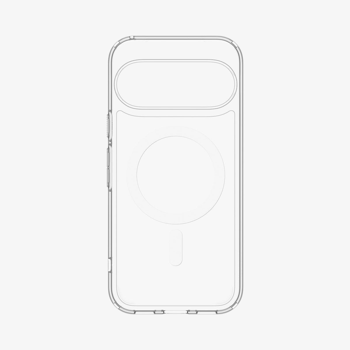 ACS11441 - Pixel 11 Ultra Hybrid (Mag Fit) Clear White case showing the built in MagFit ring, transparent design, and raised camera surround.