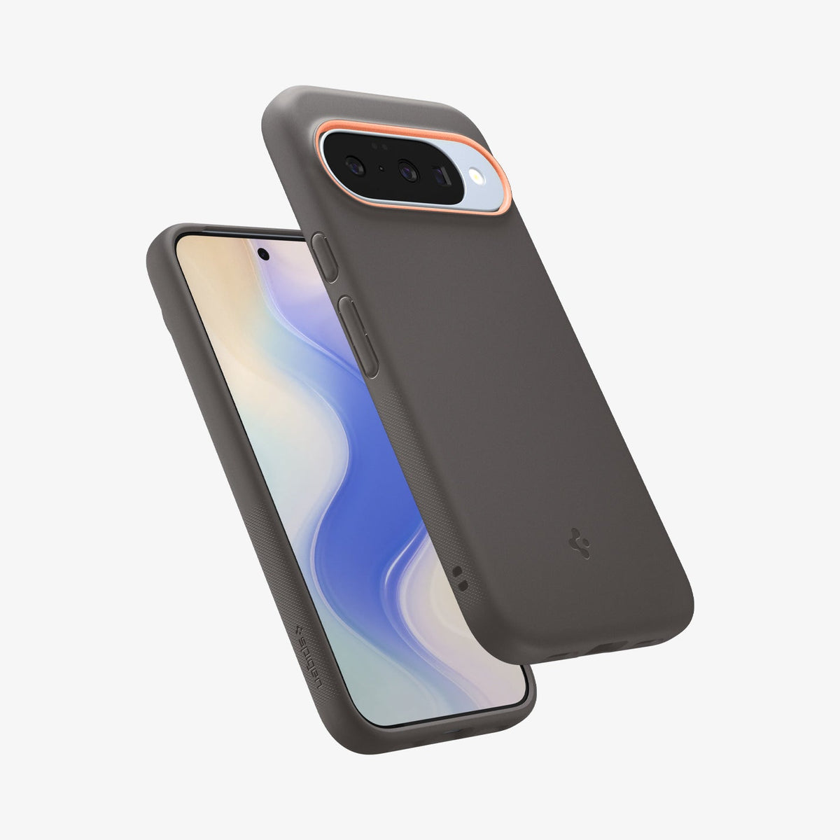ACS09712 - Pixel 10 Pixel 10 Pro Case Nano Pop (MagFit) in Papaya Gray showing the back, front and sides