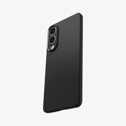 ACS09420 - Galaxy S25 Edge Case Liquid Air in Matte Black showing the back, partial side and bottom
