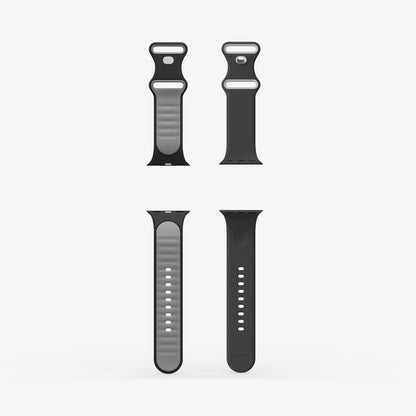 AMP09321 - Apple Watch Series - Nano Pop 46mm in Black Sesame showing the inner and outer of the band laid out
