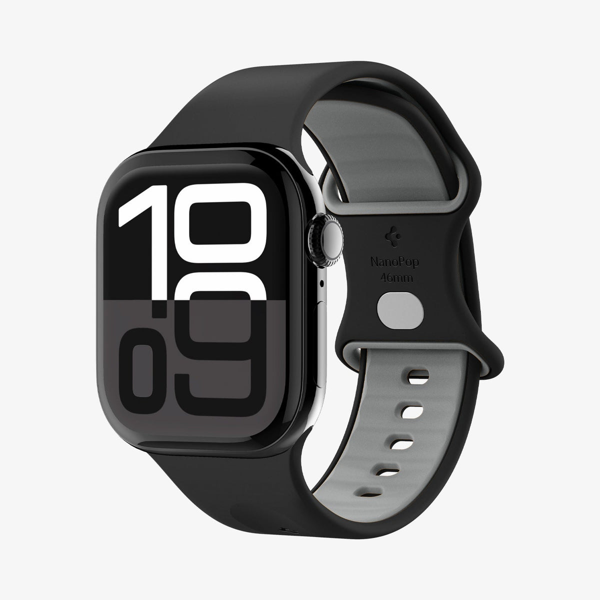 AMP09321 - Apple Watch Series - Nano Pop 46mm in Black Sesame showing the front