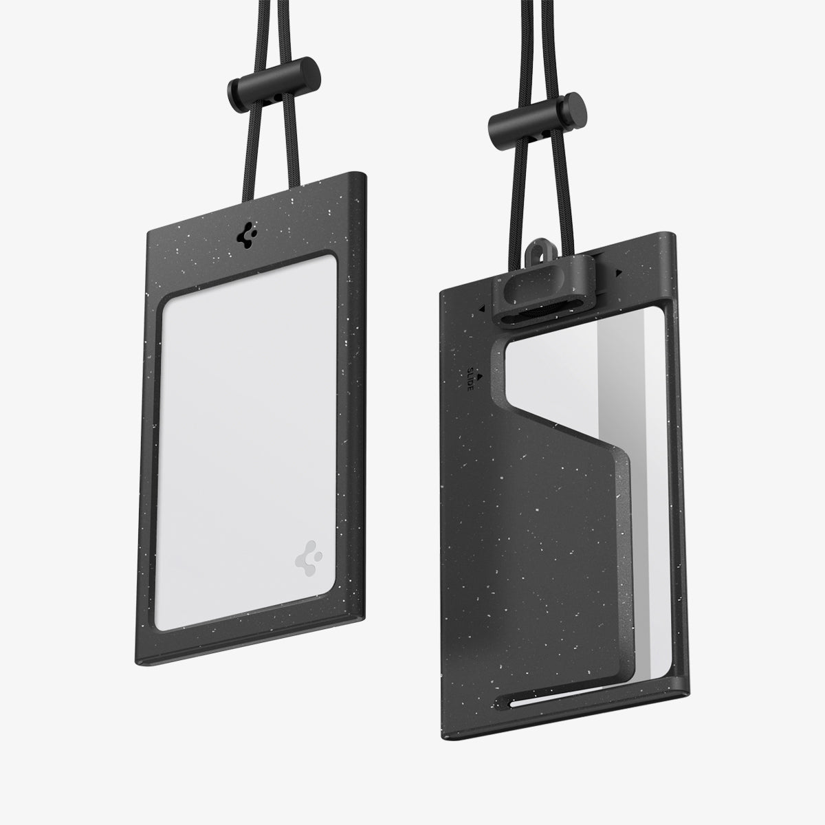 AFA08860 - Badge Holder MagSlide in Black showing the front, back and partial sides