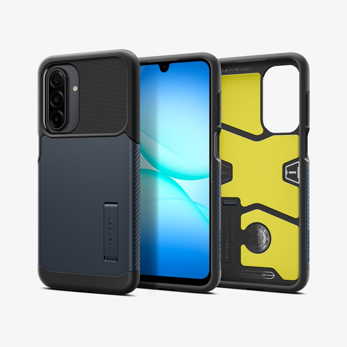 ACS11193 - Galaxy A17 Slim Armor in Metal Slate showing the back, partial front and sides