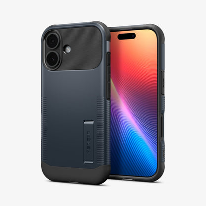 ACS09652 - iPhone 17 Slim Armor (MagFit) in Metal Slate showing the back, partial front and sides
