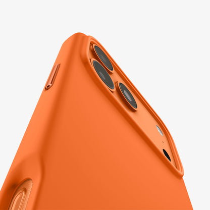 ACS11378 - iPhone 17 Pro Max Silicone Fit (Mag Fit) in Cosmic Orange showing the back zoomed in to show the details