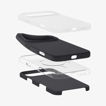 ACS09902 - iPhone 17 Pro Max Silicone Fit (MagFit) Case in black showing the multiple layers of case