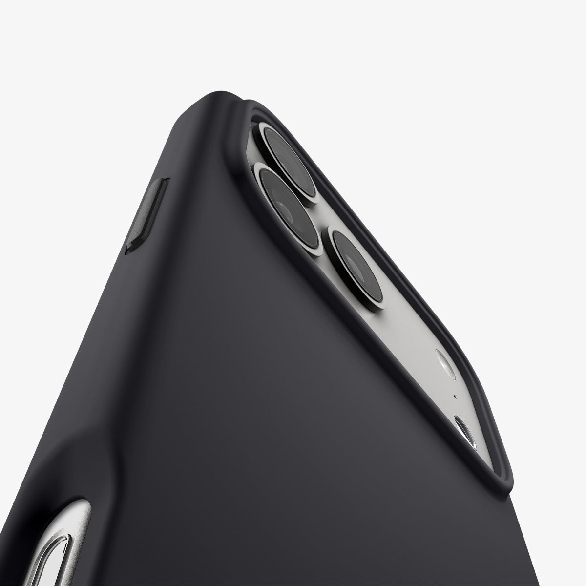 ACS09902 - iPhone 17 Pro Max Silicone Fit (MagFit) Case in black showing the back zoomed in to show the details