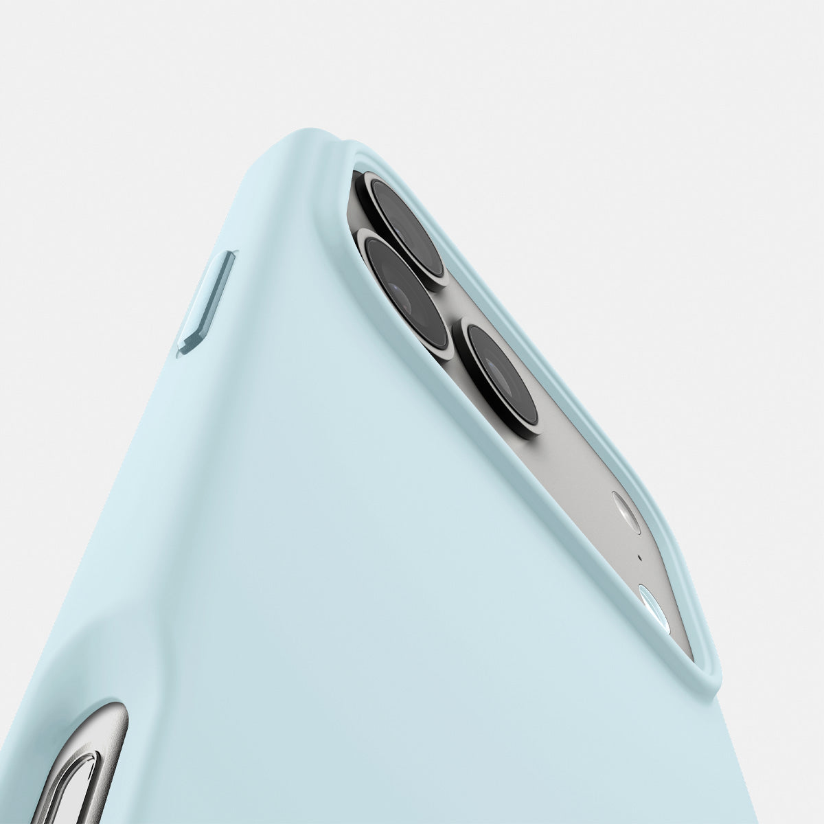 ACS10048 - iPhone 17 Pro Max Silicone Fit (MagFit) Case in blue showing the back zoomed in