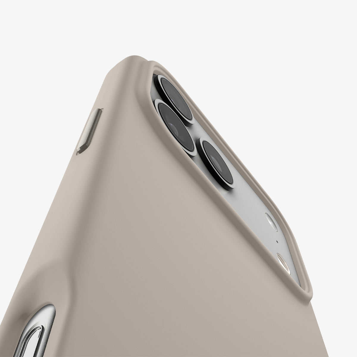 ACS09904 - iPhone 17 Pro Max Silicone Fit (MagFit) Case in stone showing the back zoomed in