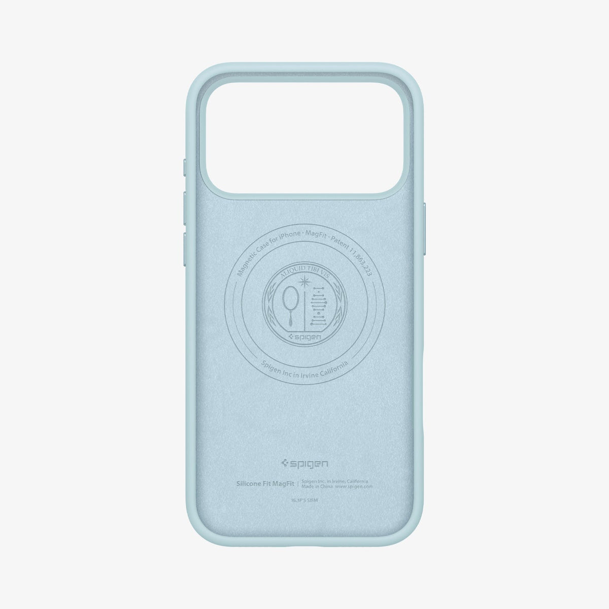 ACS10079 - iPhone 17 Pro Silicone Fit (MagFit) Case in blue showing the inside of case