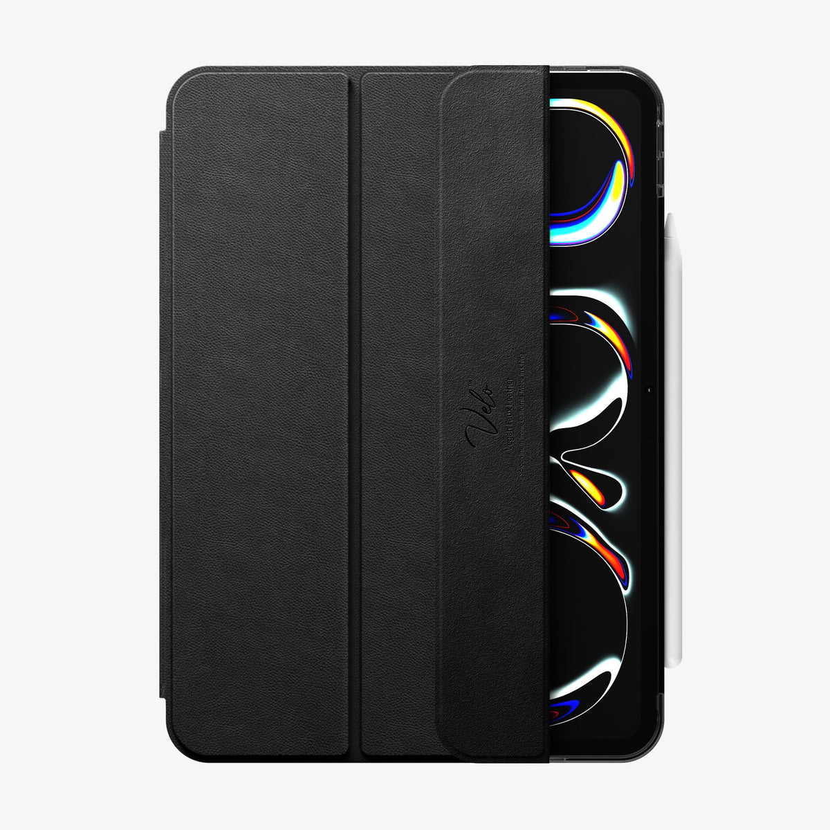 ACS09440 - iPad Pro 11-inch (2024) Case Liquid Air Folio in Black showing the partial front and partial front of the device