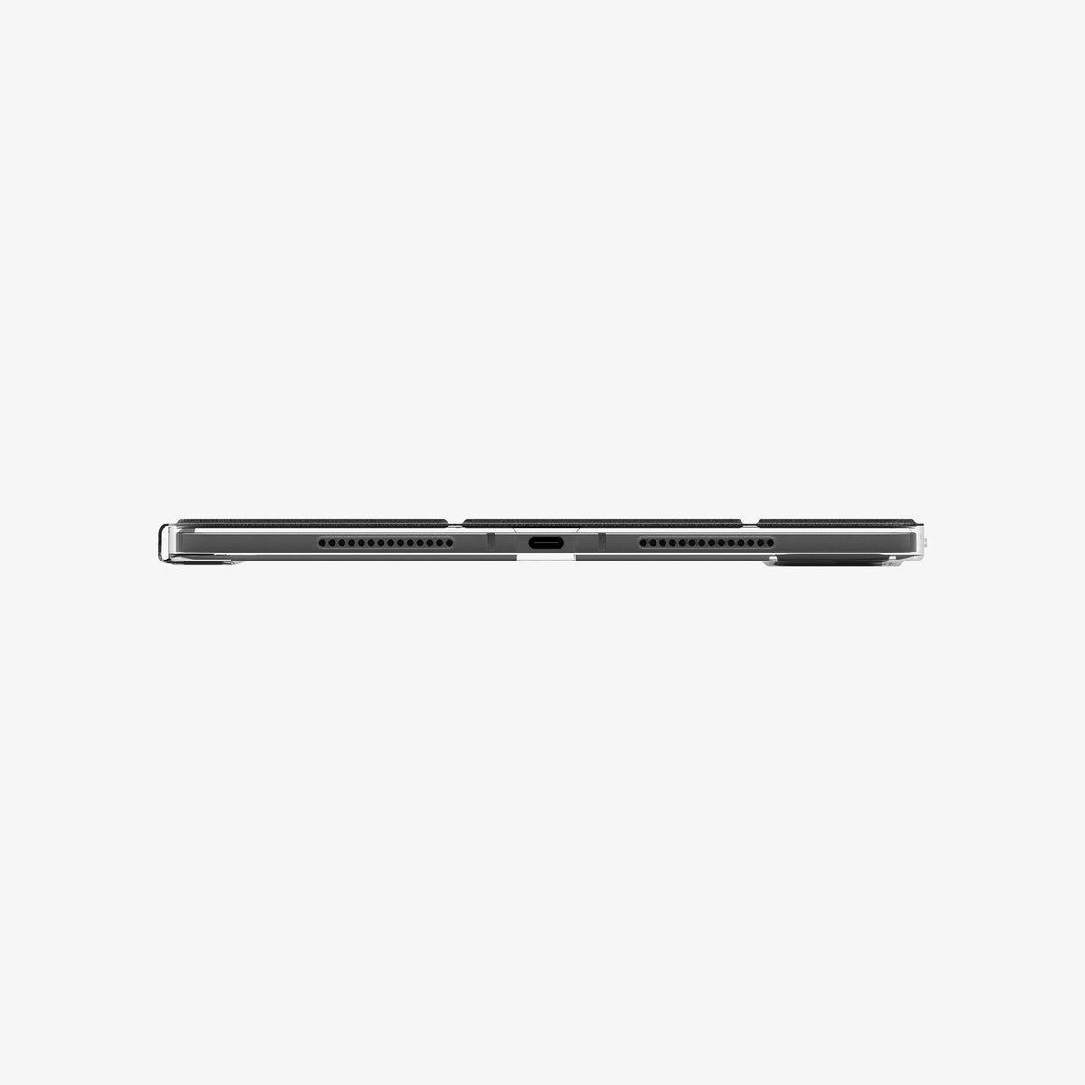 ACS09440 - iPad Pro 11-inch (2024) Case Liquid Air Folio in Black showing the side with usb c port and speaker