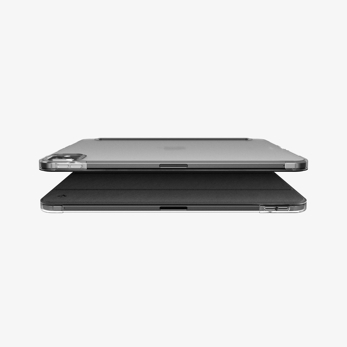 ACS09440 - iPad Pro 11-inch (2024) Case Liquid Air Folio in Black showing the partial back, partial front and sides