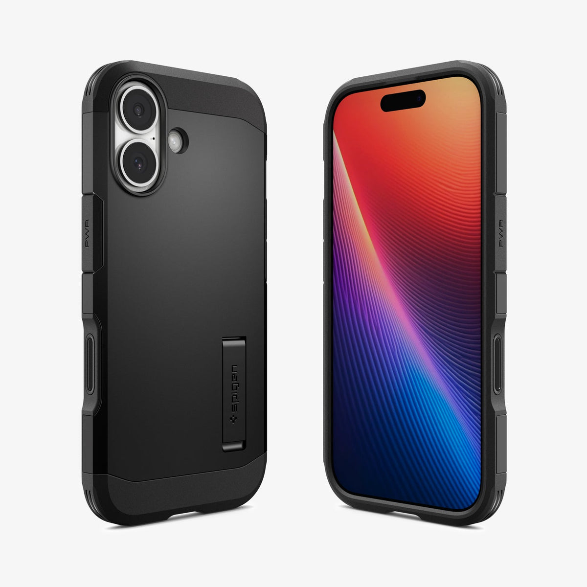 ACS09984 - iPhone 17 Case Tough Armor T AI (MagFit) in black showing the back, front and sides
