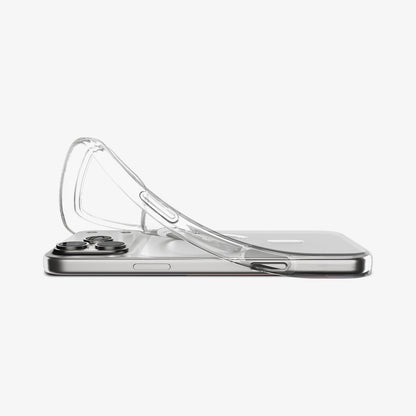 ACS09598 - iPhone 17 Pro Max Crystal Flex (MagFit) in Clear White showing the back, hovering above the device