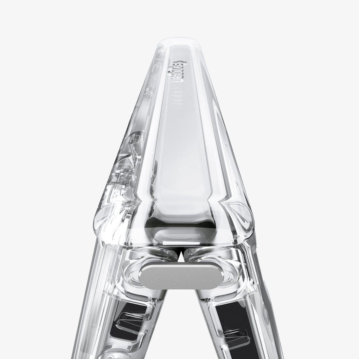 ACS11782 - iPhone Duo Ultra Hybrid Pro S (Mag Fit) showing a close-up of the transparent hinge protection mechanism