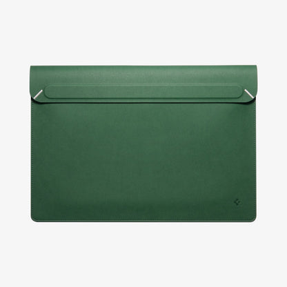 AFA06423 - MacBook Pro 14-inch Valentinus S Laptop Pouch in Jeju Green front view with magnetic flap closure