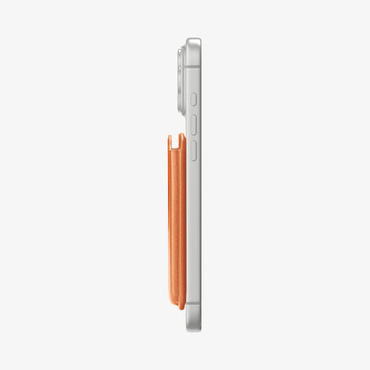 AFA11340 - MagSafe Card Holder Valentinus | 3 Cards (Mag Fit+) in Metallic Orange showing side