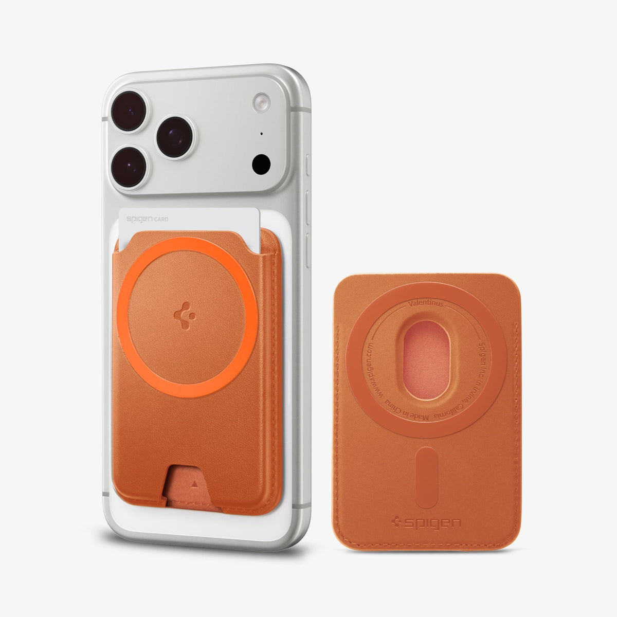 AFA11340 - MagSafe Card Holder Valentinus | 3 Cards (Mag Fit+) in Metallic Orange showing front