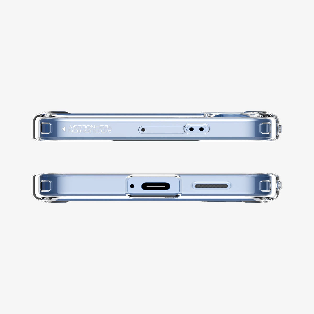 ACS09006 - Galaxy S25 Case Ultra Hybrid in Crystal Clear showing the top and bottom
