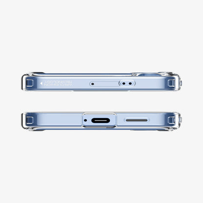 ACS09006 - Galaxy S25 Case Ultra Hybrid in Crystal Clear showing the top and bottom