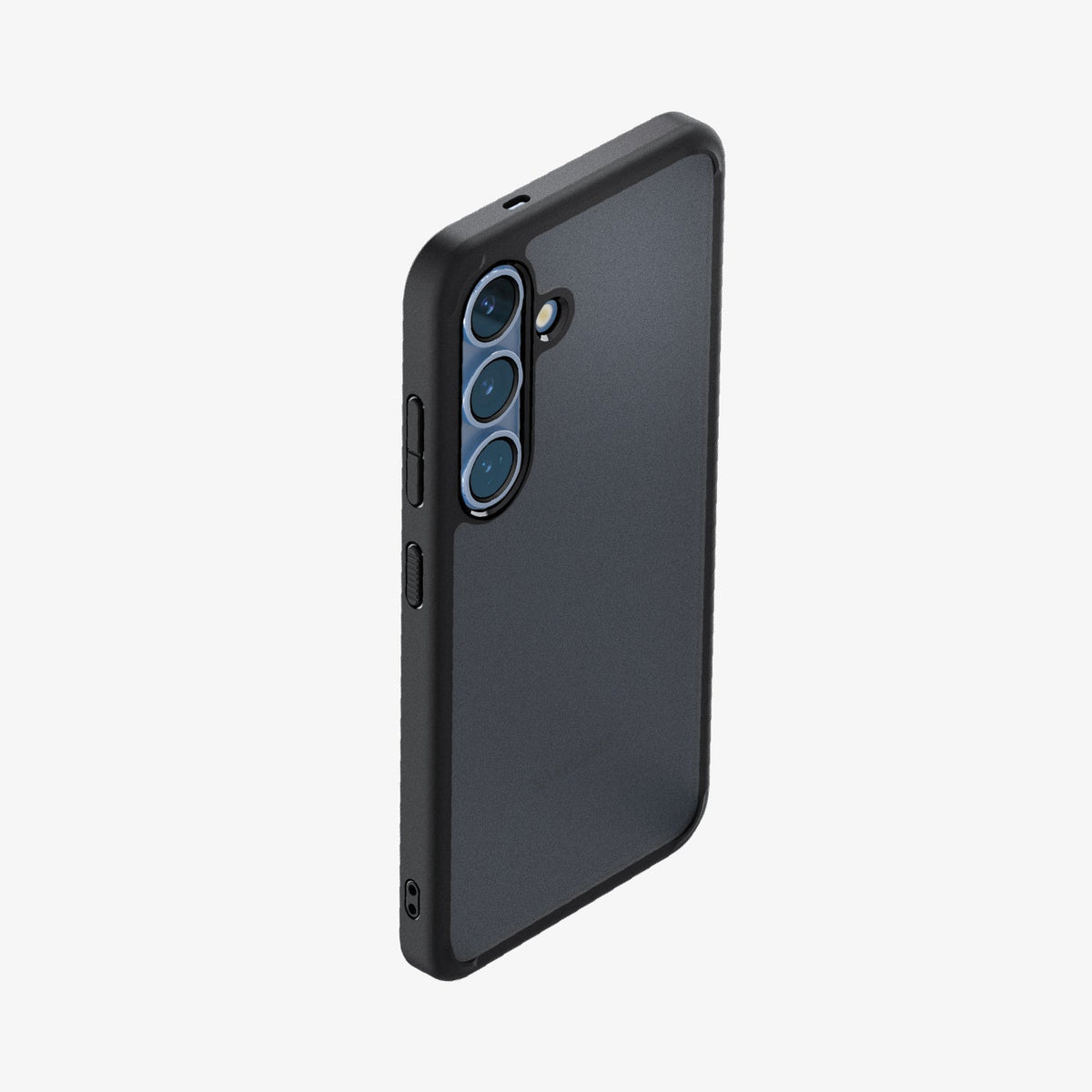 ACS09007 - Galaxy S25 Case Ultra Hybrid in Frost Black showing the back, partial top, and side
