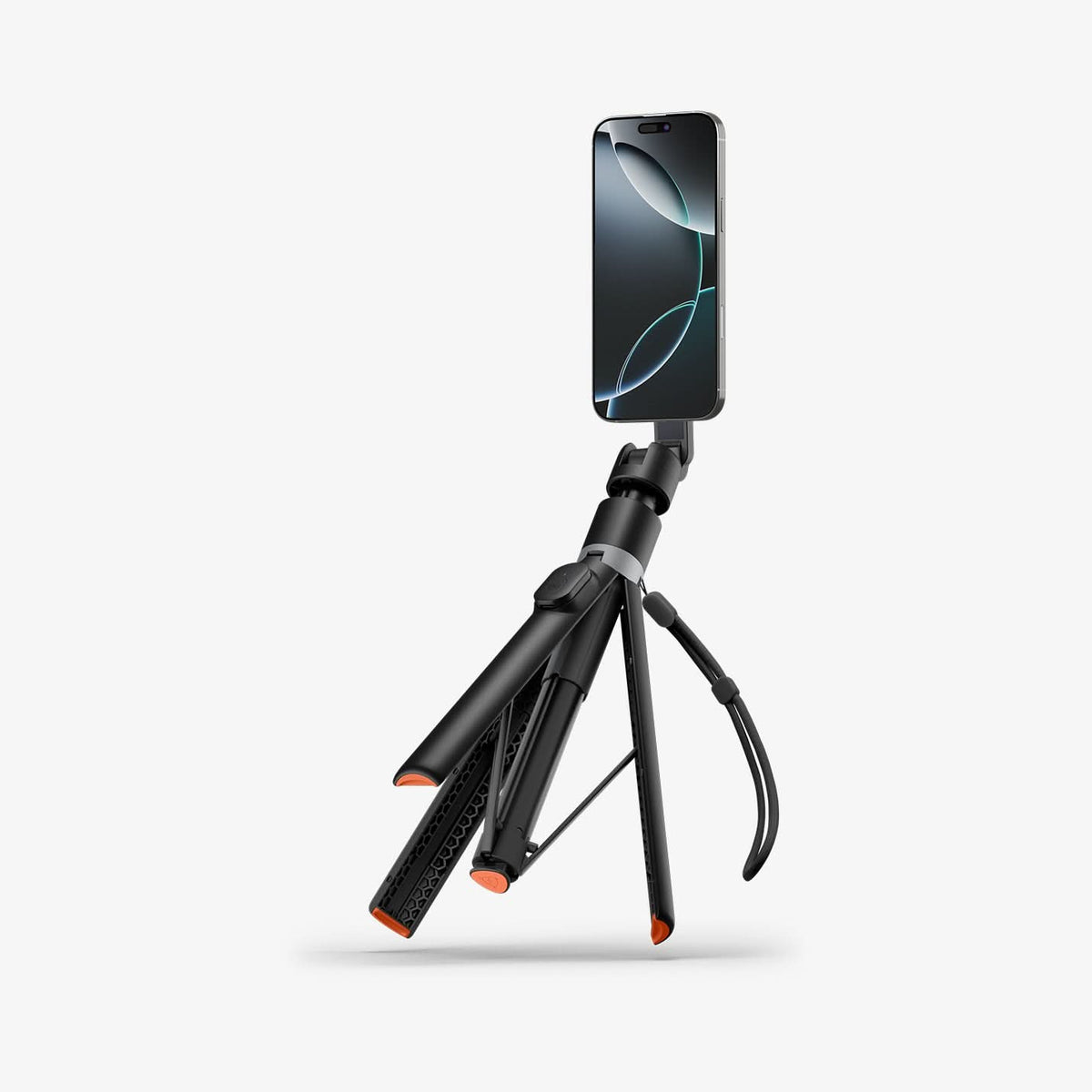 AMP09534 - s581w selfie stick magfit in black showing the front, retracted
