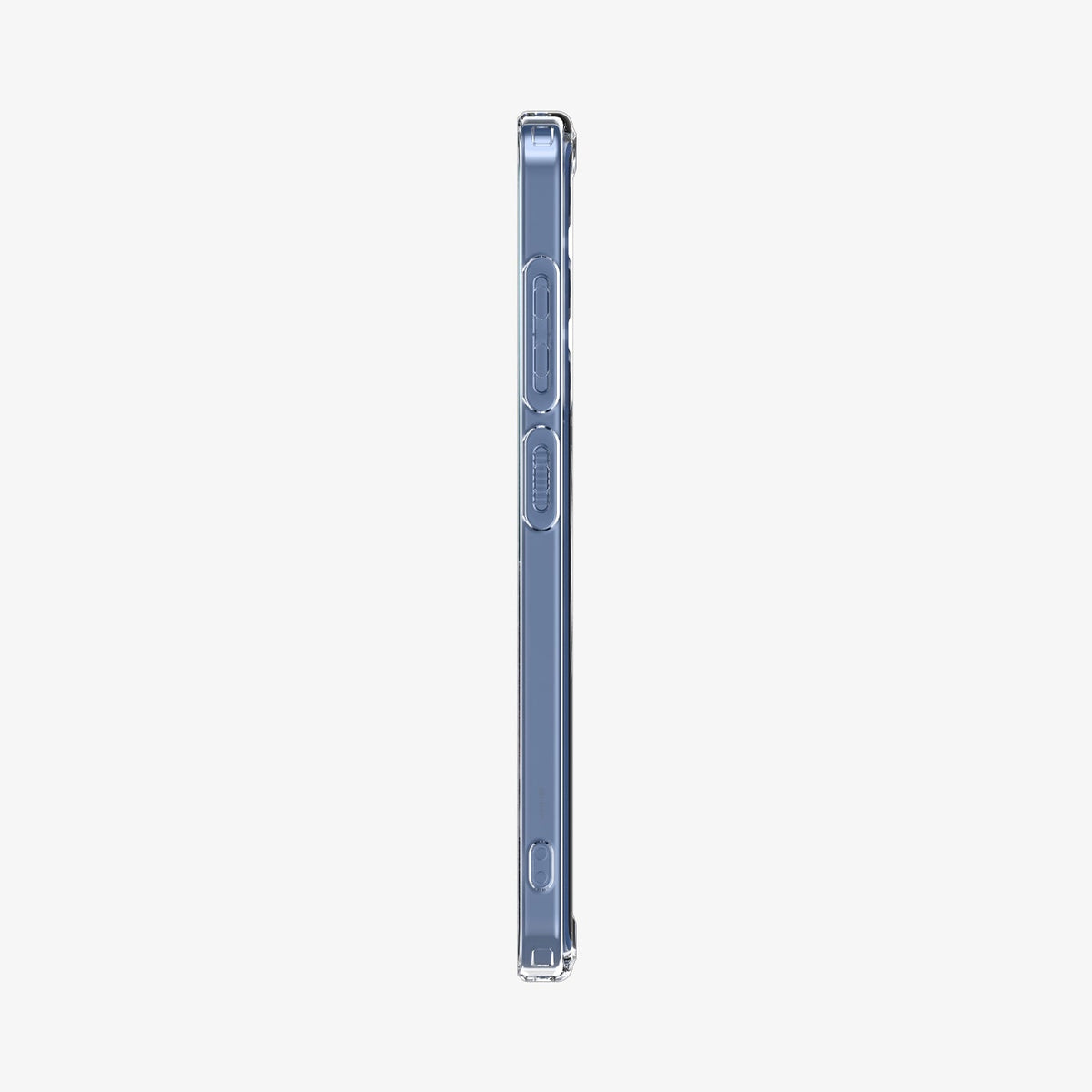 ACS09002 - Galaxy S25 Case Ultra Hybrid Metal Ring (MagFit) in Clear White showing the side