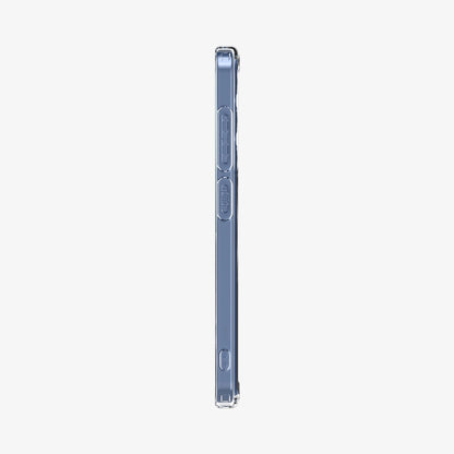 ACS09002 - Galaxy S25 Case Ultra Hybrid Metal Ring (MagFit) in Clear White showing the side