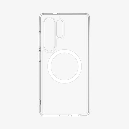 ACS08956 - Galaxy S25 Ultra Case Ultra Hybrid Metal Ring (MagFit) in Clear White showing the inner