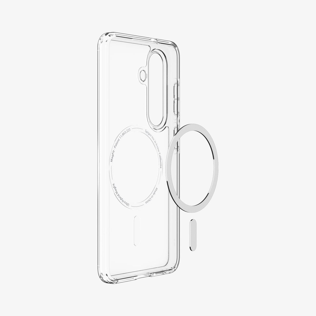 ACS10964 - Galaxy S26 Plus Case Ultra Hybrid (Mag Fit) Crystal Clear showing the back and partial side with mag fit technology