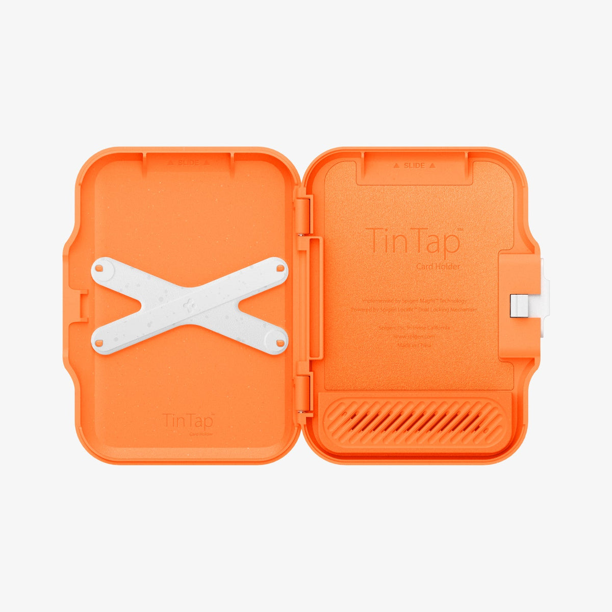 AFA11380 - MagSafe Card Holder Tintap (MagFit) in Orange showing the inner