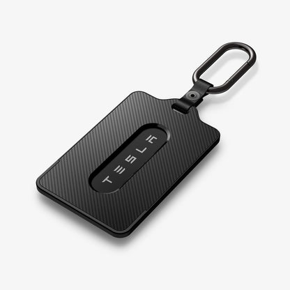 ACP11405 - Tesla Key Card Holder | TO243 2 Pack in Black & White showing the front with carabiner