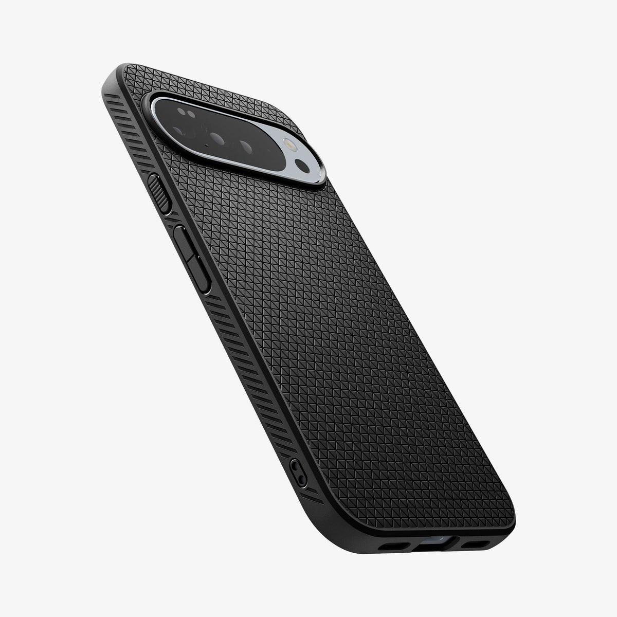 ACS09737 - Pixel 10 Pro XL Case Liquid Air in matte black showing the back and partial side