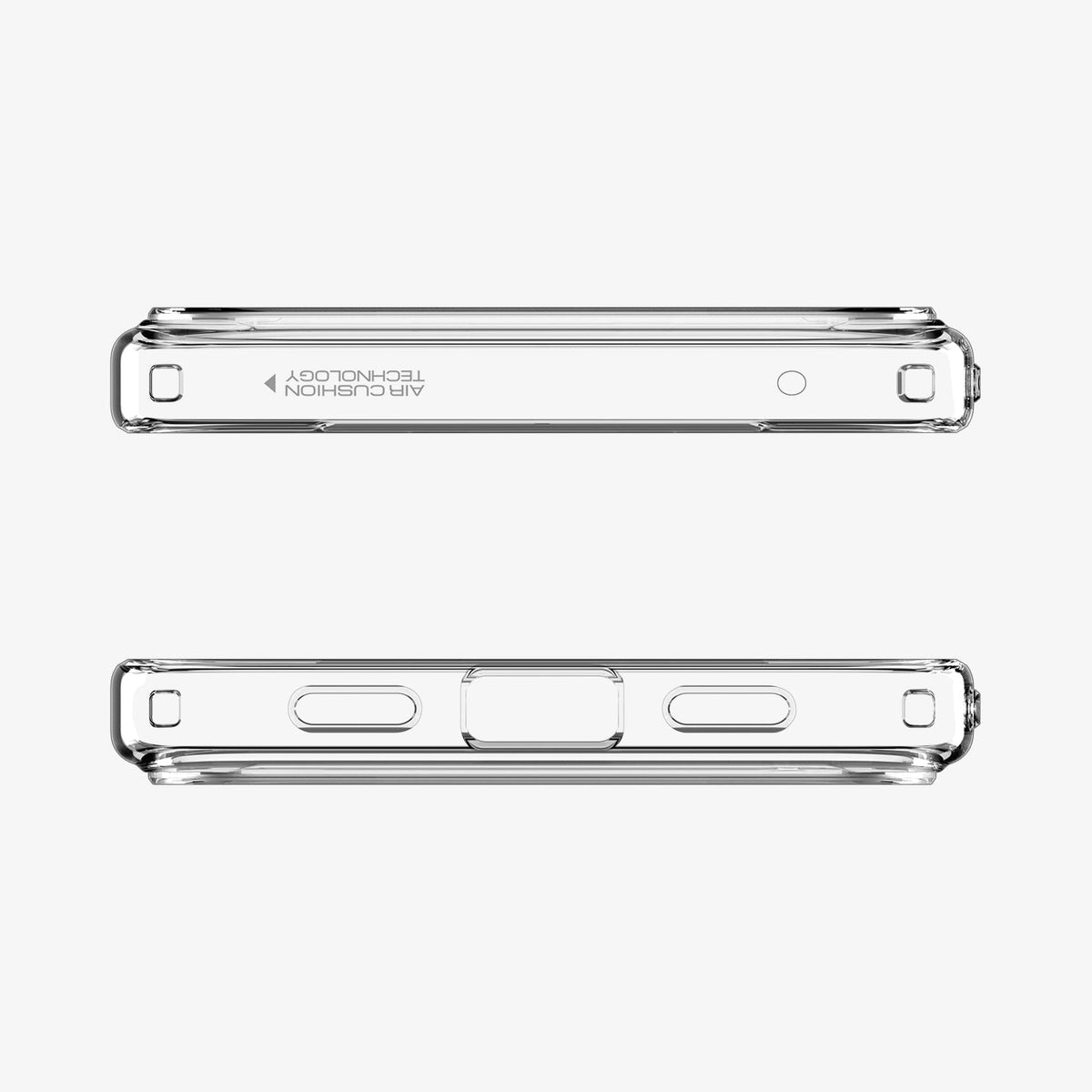 ACS09715 - Pixel 10 / Pixel 10 Pro Case Ultra Hybrid in crystal clear showing the top and bottom of case