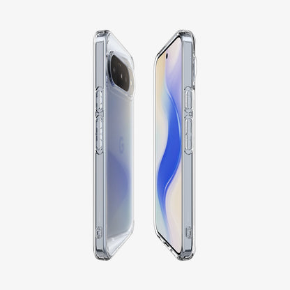 ACS09715 - Pixel 10 / Pixel 10 Pro Case Ultra Hybrid in crystal clear showing the sides, partial front and back