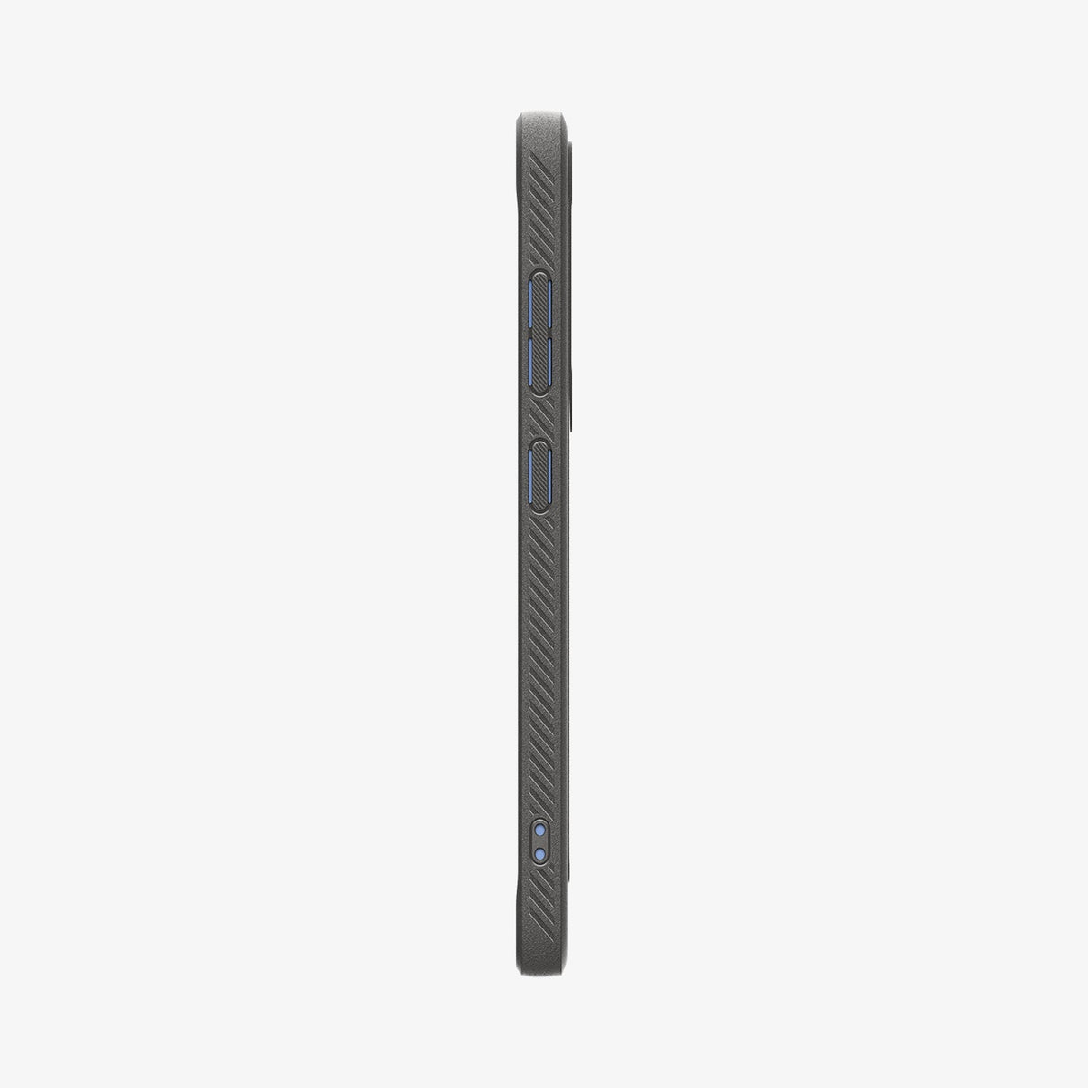 ACS08978 - Galaxy S25 Plus Case Rugged Armor (MagFit) in Marble Gray showing the side