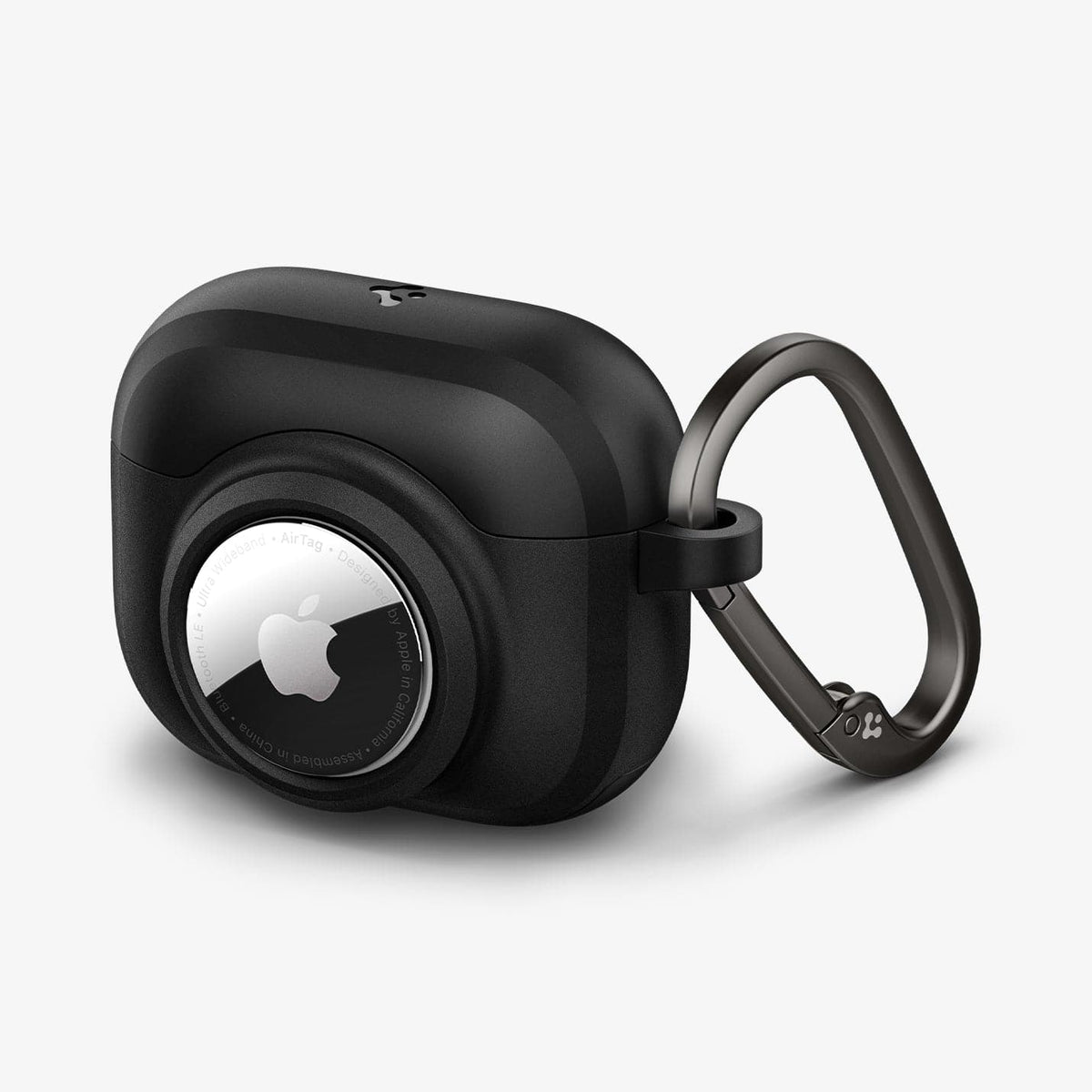 ACS03168 - Apple AirPods 3 Tag Armor Duo in black showing the front and side with carabiner