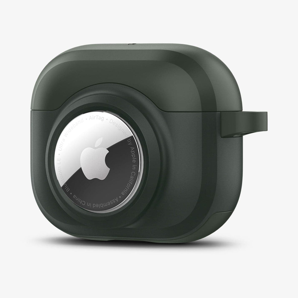 ACS04393 - Apple AirPods 3 Case Tag Armor Duo in military green showing the front and side with AirTag in slot