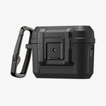 ACS09825 - AirPods Pro 3 Lock Fit in Matte Black showing the front and side with carabiner