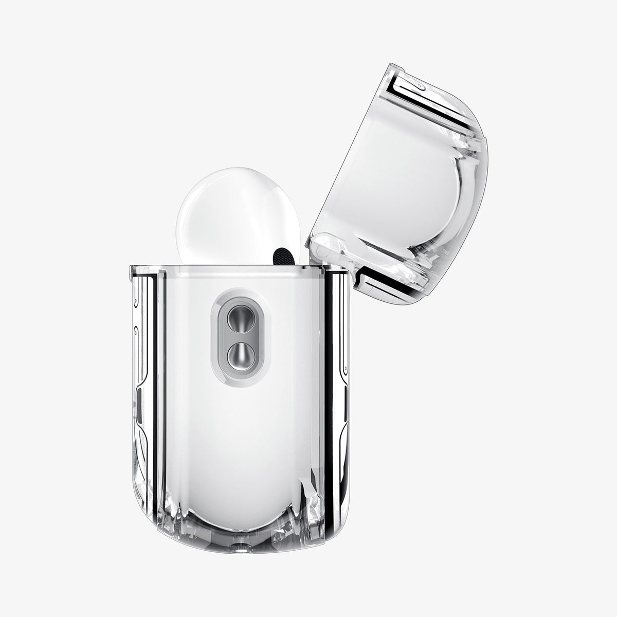 ACS09824 - AirPods Pro 3 Series Ultra Hybrid Neo One (MagFit) showing the side with top open and AirPods inside
