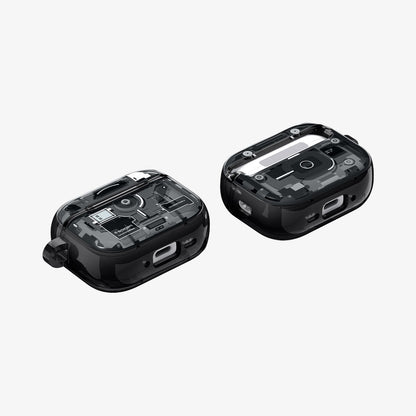 ACS09823 - AirPods Pro 3 Series Ultra Hybrid Zero One (MagFit) in Zero One Black showing front, back and sides